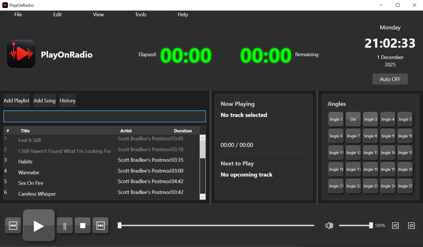 PlayOnRadio Main Interface